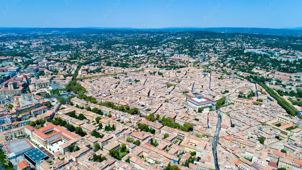 Aix-En-Provence quartier du sextius vue du ciel