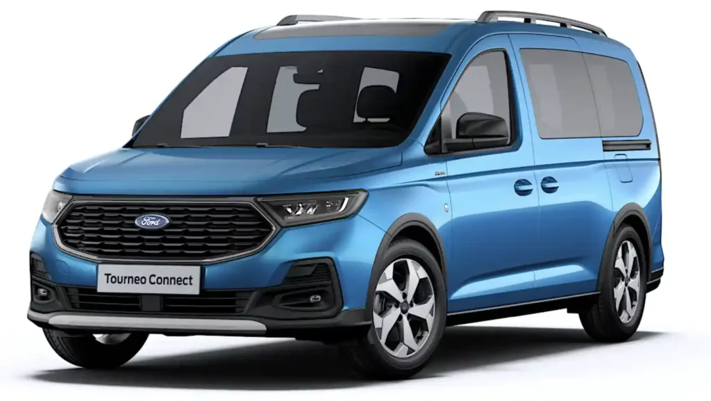 VBM : FORD Tourneo Connect TPMR Active Bleu 3:4 avant gauche