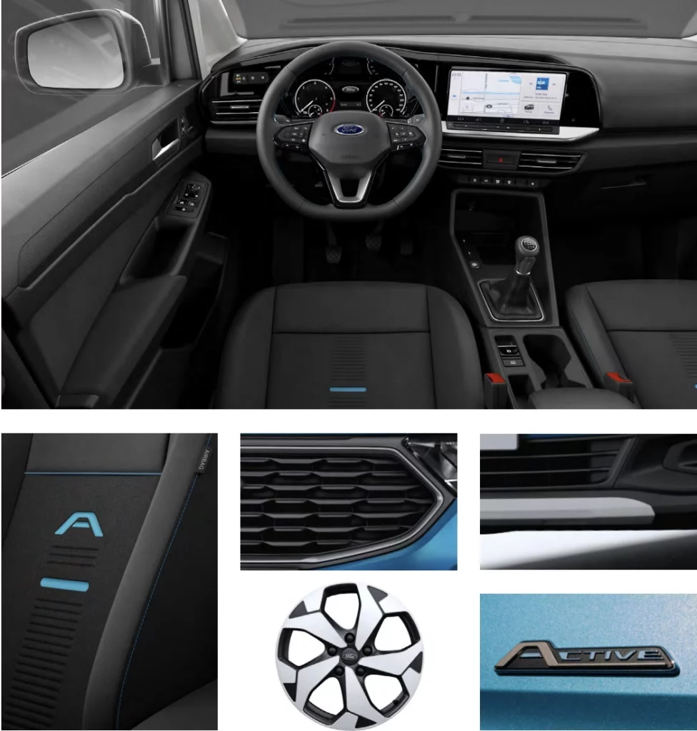 Ford Grand Tourneo Connect finition Active vue intérieur sur le tableau de bord et les options additionnelles