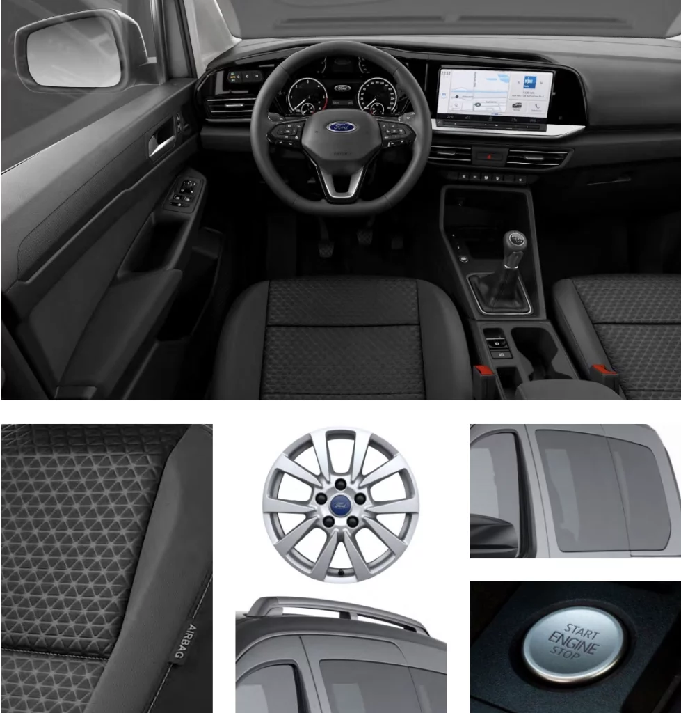 Ford Grand Tourneo Connect finition Titanium vue intérieur sur le tableau de bord et les options additionnelles