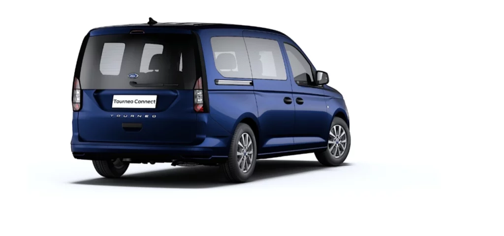 VBM : FORD Tourneo Connect TPMR bleu nuit finition Titanium vue arrière droite