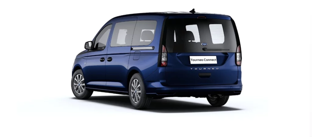 VBM : FORD Tourneo Connect TPMR bleu nuit finition Titanium vue arrière gauche