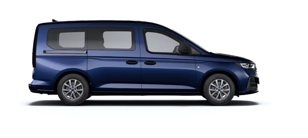 VBM : FORD Tourneo Connect TPMR bleu nuit finition Titanium vue du côté droit