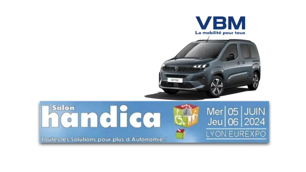 VBM : vbm tpmr sera présent au salon handica 2024 de Lyon avec le tout nouveau Peugeot Rifter